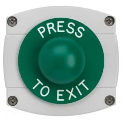 Securefast IP66 Rated Press To Exit Green Dome With Grey Backbox