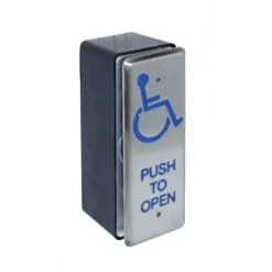 Narrow - "PUSH TO OPEN" With Wheelchair Logo C/w Surface Box