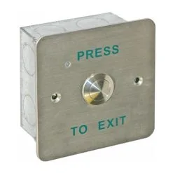 Exit Button Normally Open/Closed Contact "PRESS TO EXIT" (Flush)