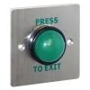PRESS TO EXIT' Switch With Green Dome & Sleeve - H86 X W86mm -Access Control Sales Store 6003