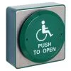 Push To Exit' Large Green Disc Exit Button - H88 X W88 X D40 (inc Green BB) -Access Control Sales Store 6007