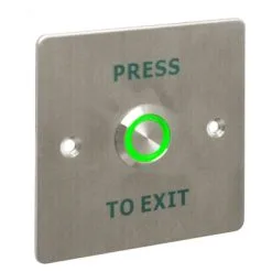 PRESS TO EXIT' Switch With Green LED - H86 X W86mm