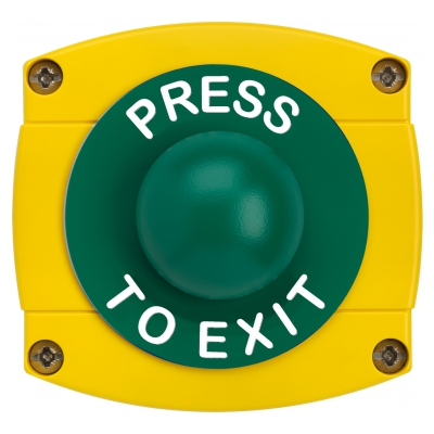 Securefast IP66 Rated Press To Exit Green Dome With Yellow Backbox 3 Securefast IP66 Rated Press To Exit Green Dome With Yellow Backbox