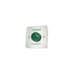 Flush Mount Green Dome Exit Button - PRESS TO EXIT
