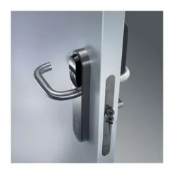 Lock - Left Handed In Brushed Stainless Steel With Return To Door Lever