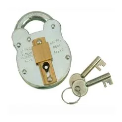 Padlock - 4 Lever With Slide Bar (2 Keys) - 38mm